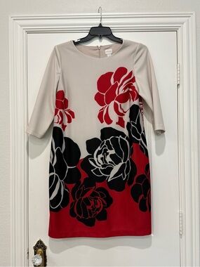 Ladies Chicos Floral Dress 3/4 Sleeve Dress Size 2 or 12